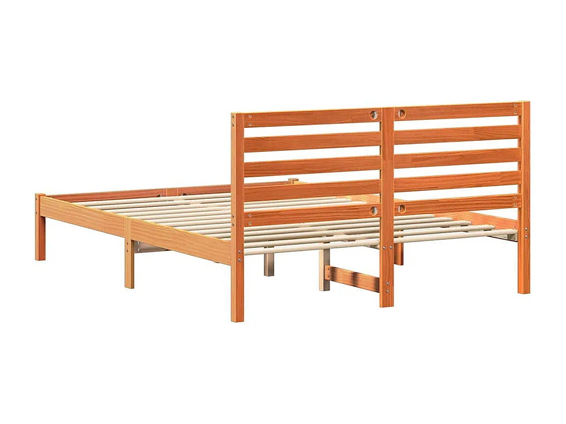 Estrutura da Cama com cabeceira Castanho-mel 120 x 200 cm
