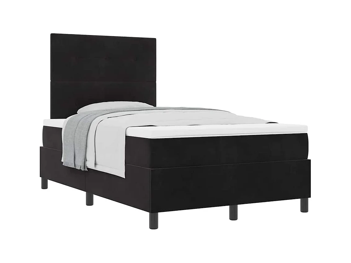 Cadre de lit avec matelas Noir 120 x 200 cm Velours