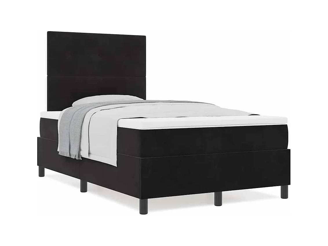 Cadre de lit avec matelas Noir 120 x 200 cm Velours