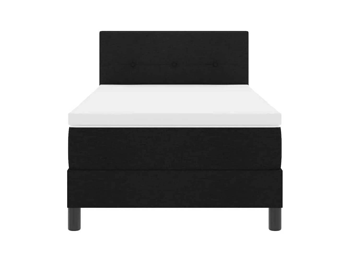 Cadre de lit avec matelas avec matelas Noir 100 x 200 cm tissu