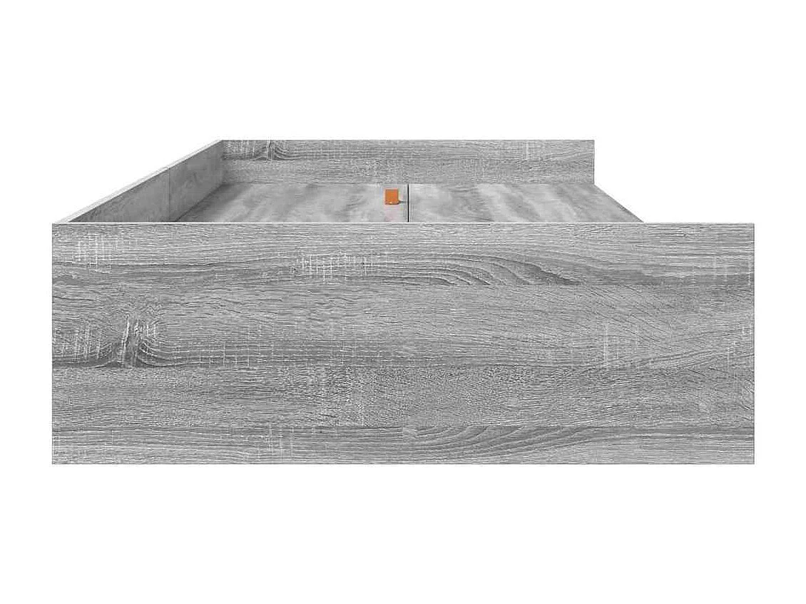 Cama con almacenamiento con cabecera Gris Sonoma 75 x 190 cm