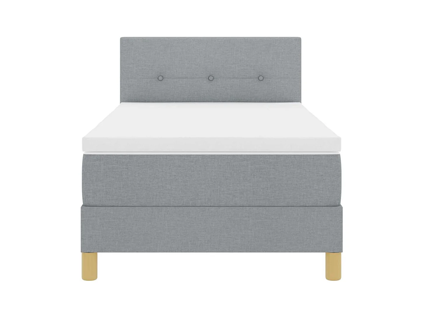 Cadre de lit avec matelas Gris clair 90 x 200 cm tissu