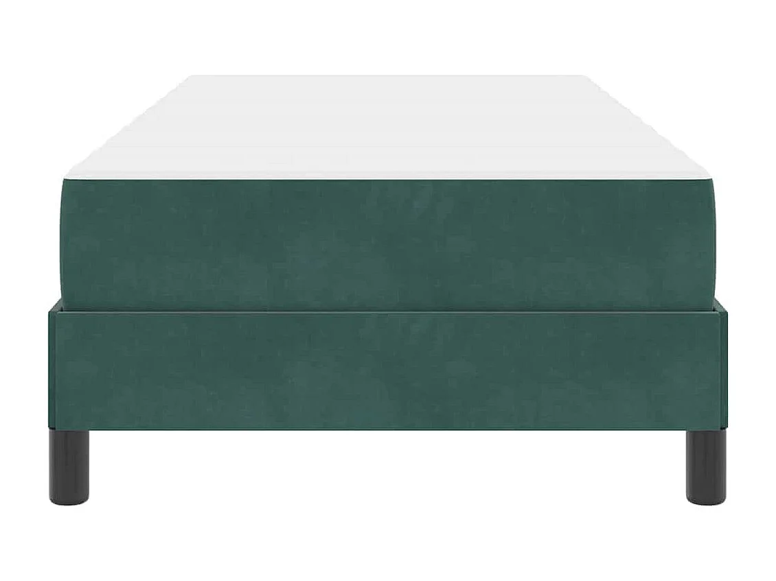 Cadre de lit avec matelas Vert foncé 100 x 200 cm Velours
