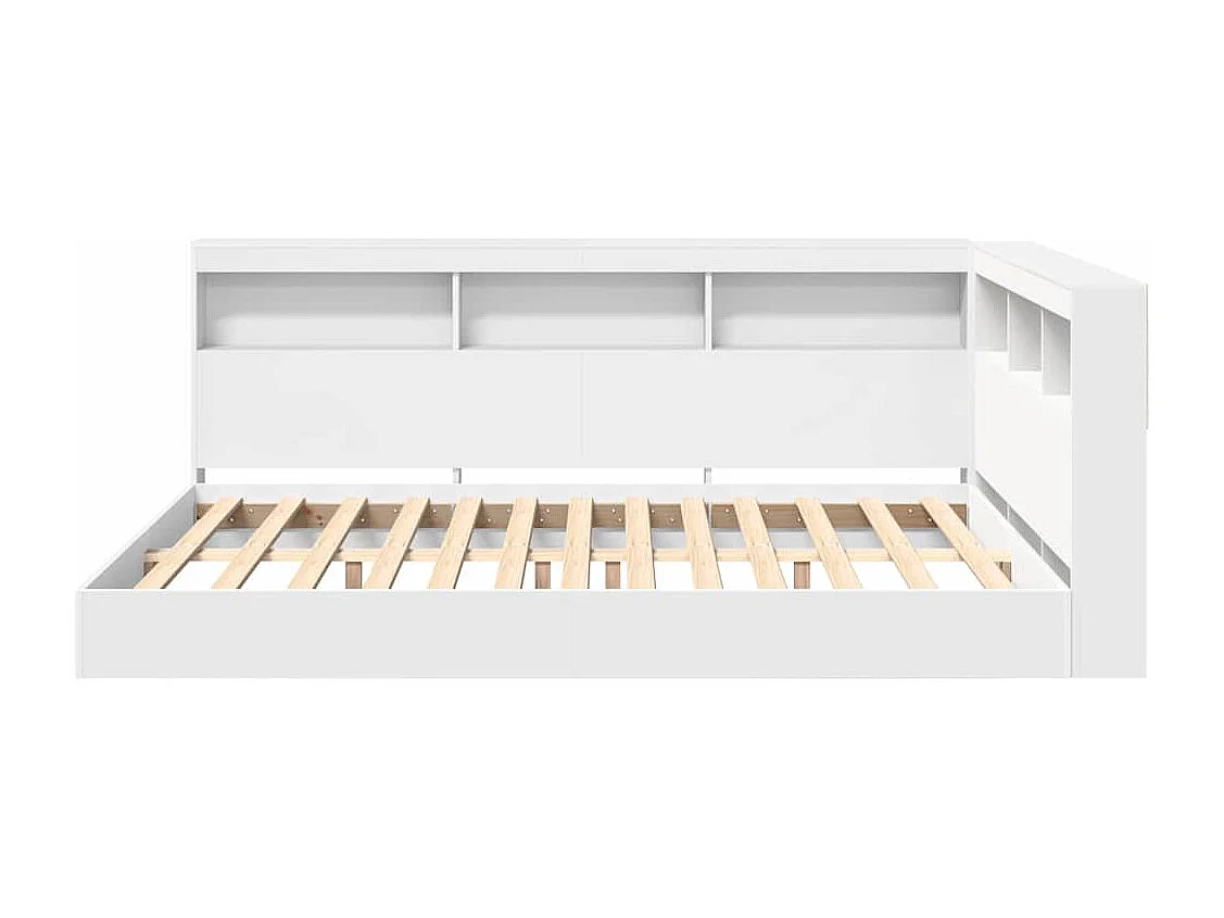 Lit Bibliothèque Blanc 160 x 200 cm Bois d'ingénierie