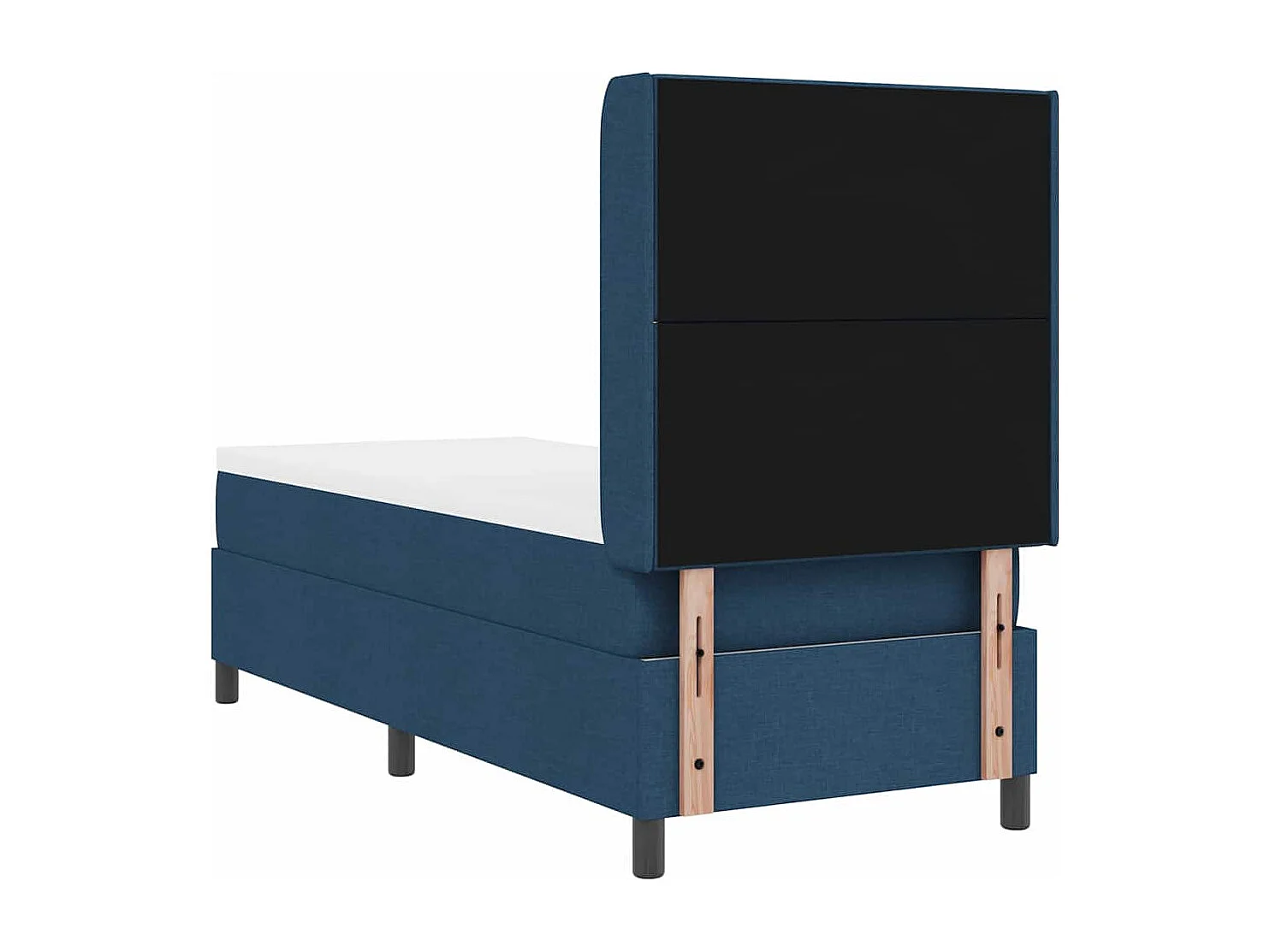 Cama Box com colchão com cabeceira Azul 80 x 200 cm tecido