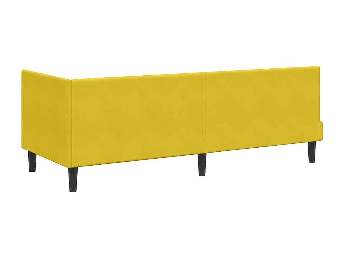 Estrutura de Cama de Canto Amarelo 80 x 200 cm Veludo