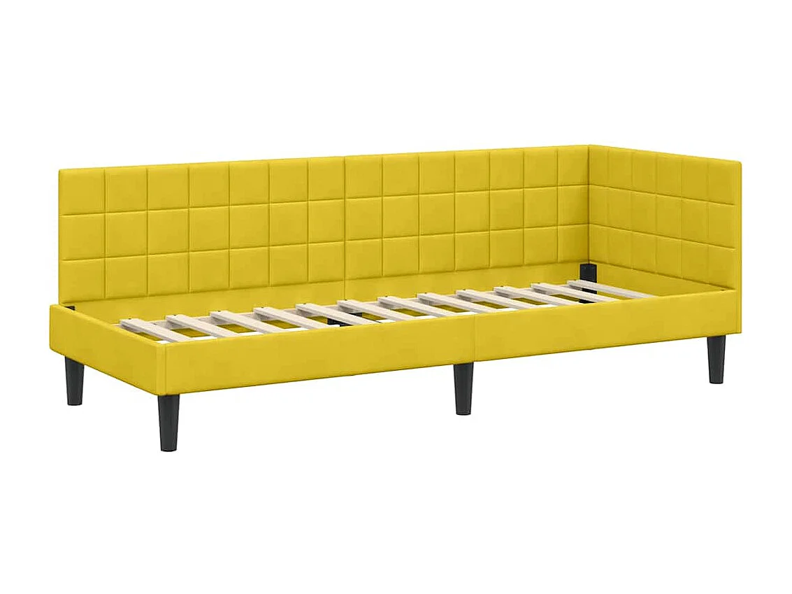 Estructura de cama en esquina Amarillo 80 x 200 cm Terciopelo