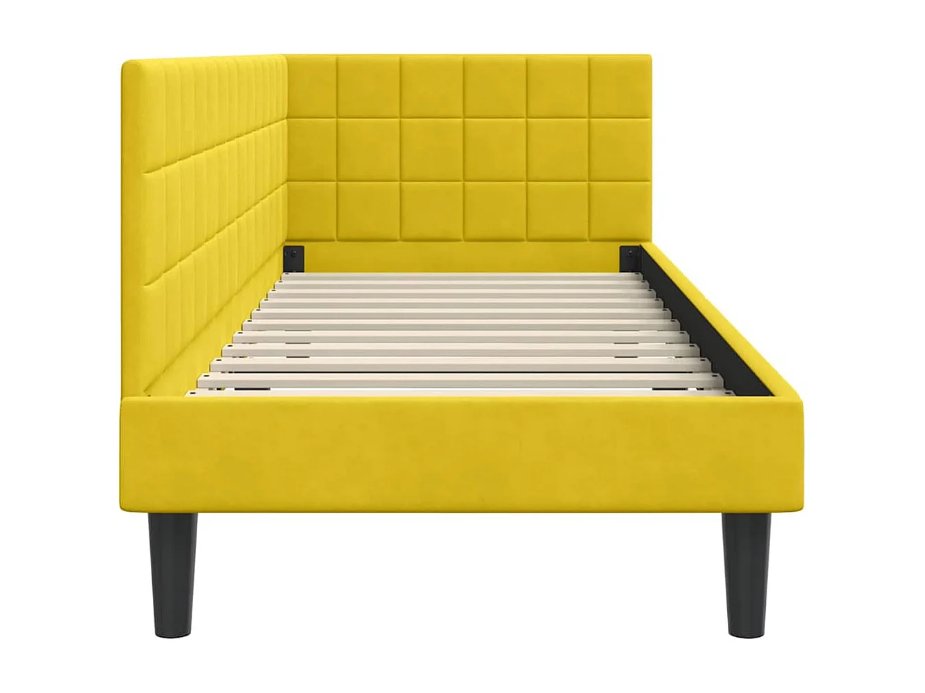 Estructura de cama en esquina Amarillo 80 x 200 cm Terciopelo