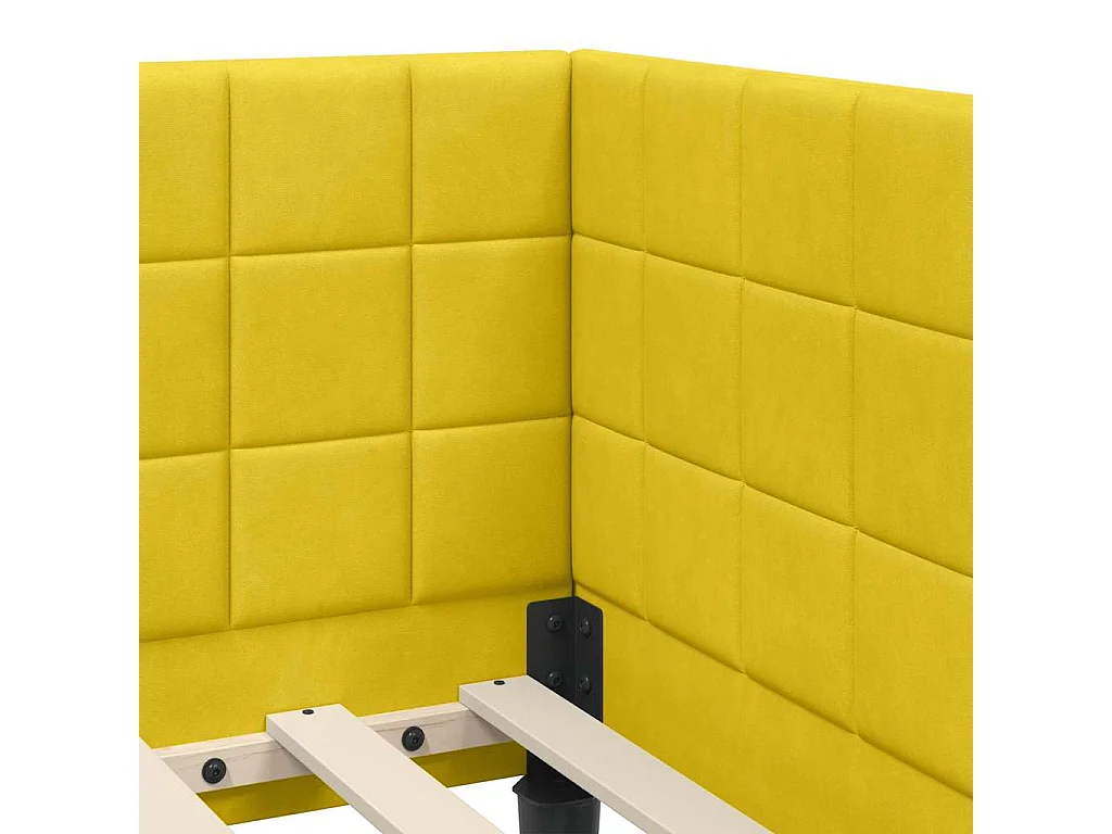 Estructura de cama en esquina Amarillo 80 x 200 cm Terciopelo