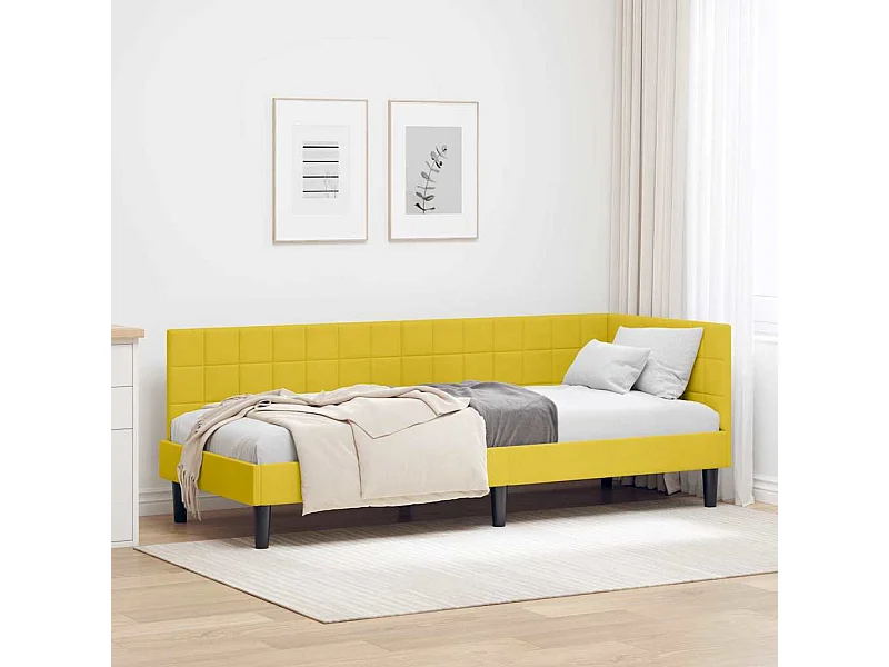 Estructura de cama en esquina Amarillo 80 x 200 cm Terciopelo