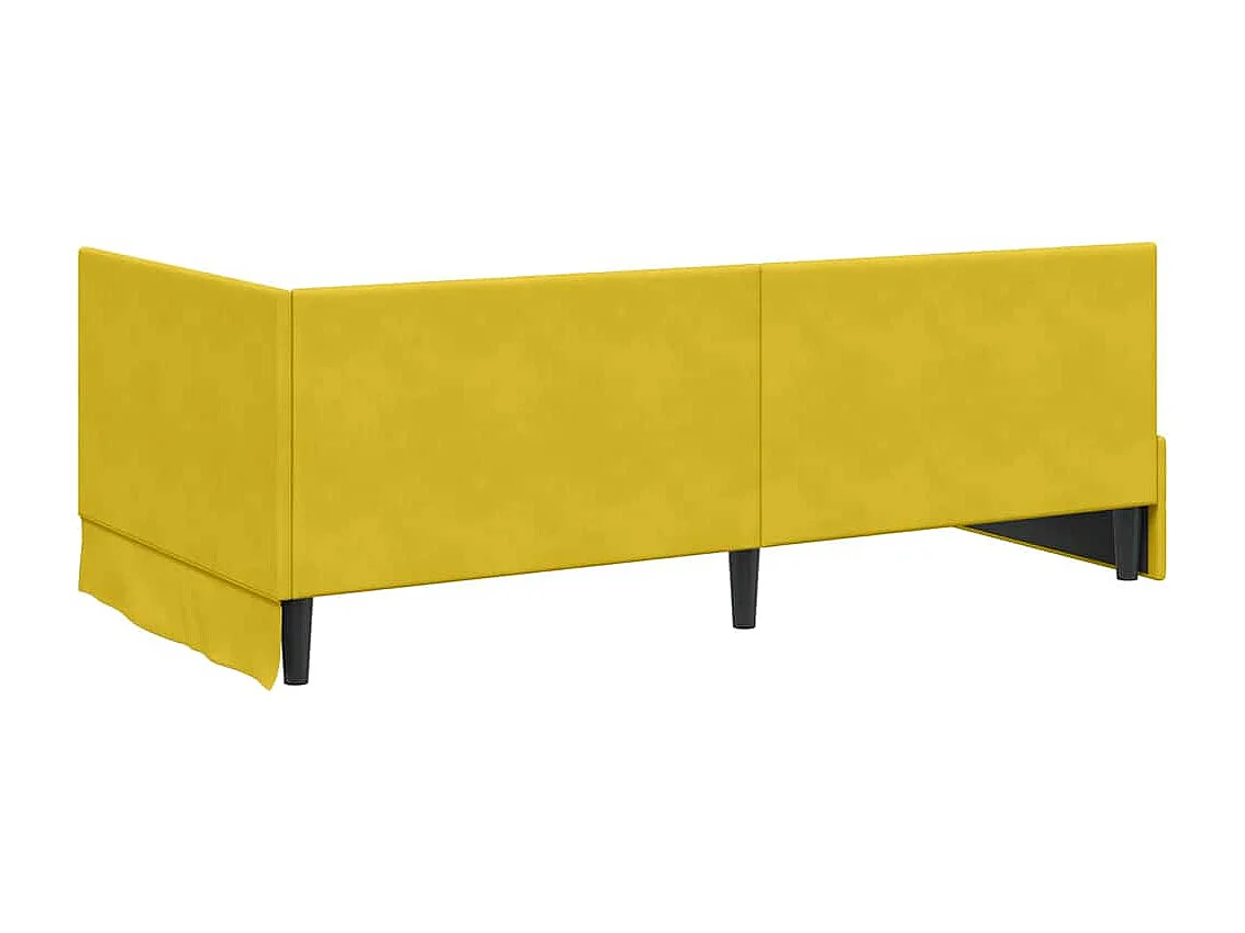 Estructura de cama en esquina Amarillo 90 x 200 cm Terciopelo