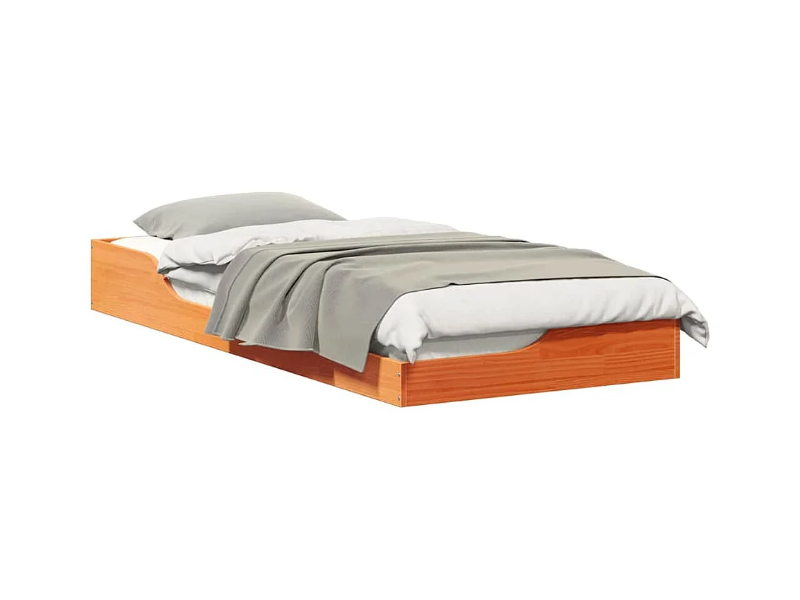 Cadre de lit surélevé Marron cire 100 x 210 cm