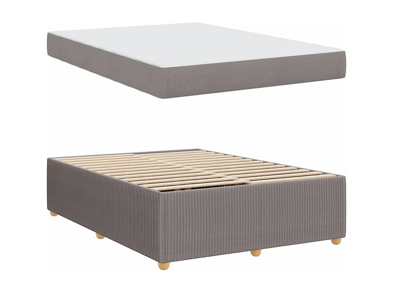 Cadre de lit avec matelas avec matelas Taupe 160 x 200 cm tissu
