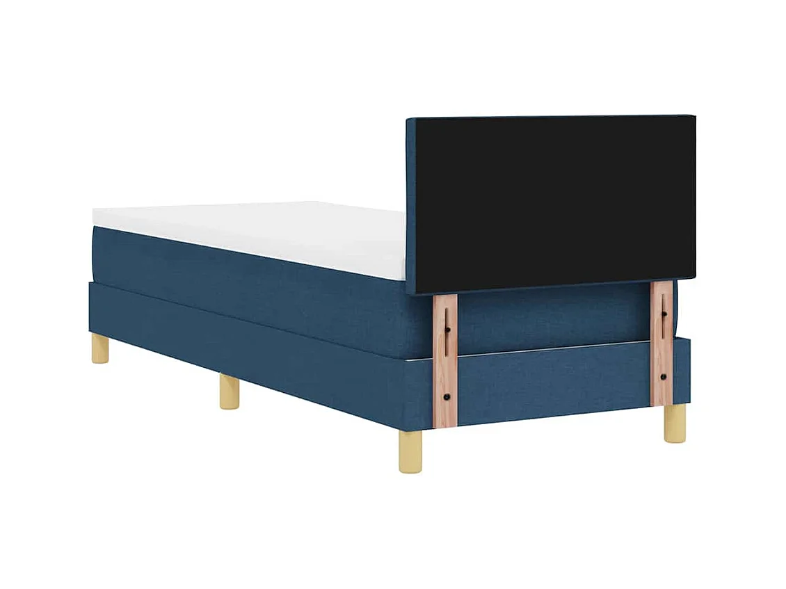 Cadre de lit avec matelas Bleu 80 x 200 cm tissu