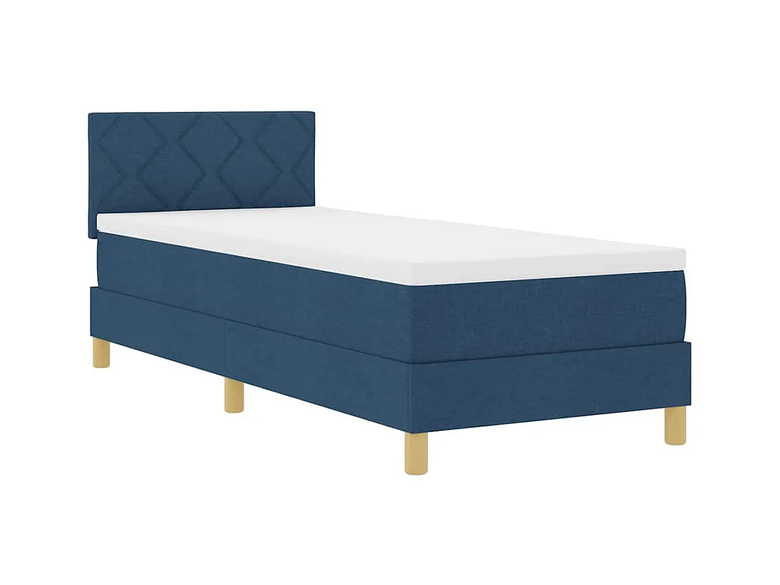 Cadre de lit avec matelas Bleu 80 x 200 cm tissu