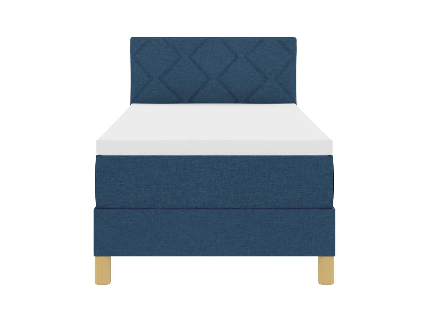 Cadre de lit avec matelas Bleu 80 x 200 cm tissu