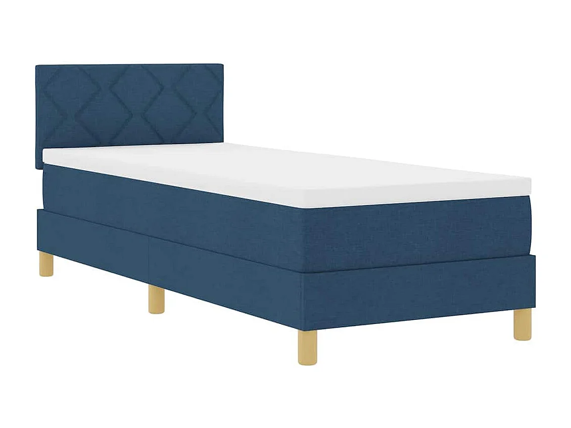 Cadre de lit avec matelas Bleu 80 x 200 cm tissu