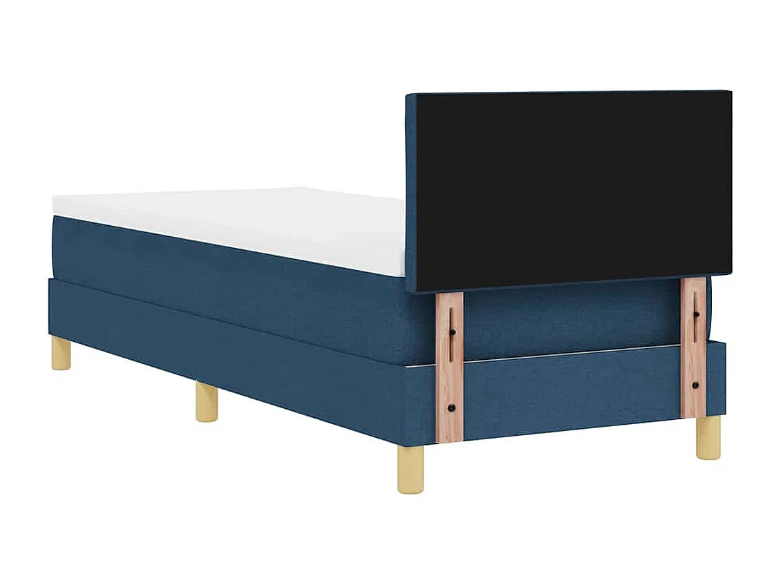 Cadre de lit avec matelas Bleu 80 x 200 cm tissu