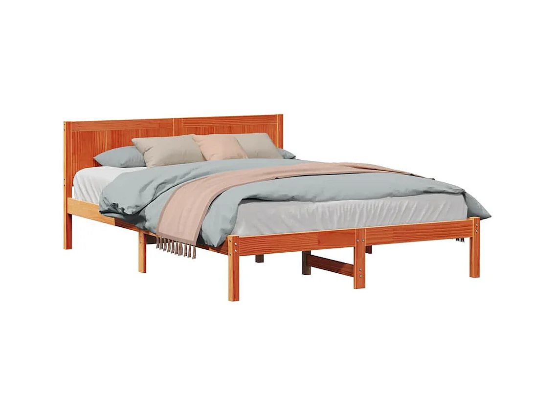 Cadre de lit Marron 160 x 200 cm Bois de pin massif