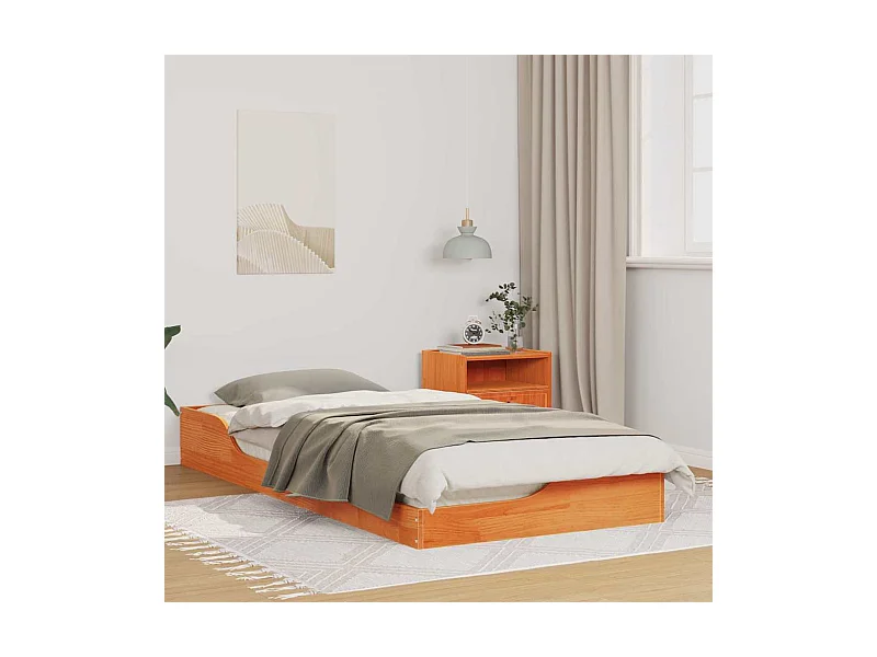 Cadre de lit surélevé Marron cire 100 x 200 cm