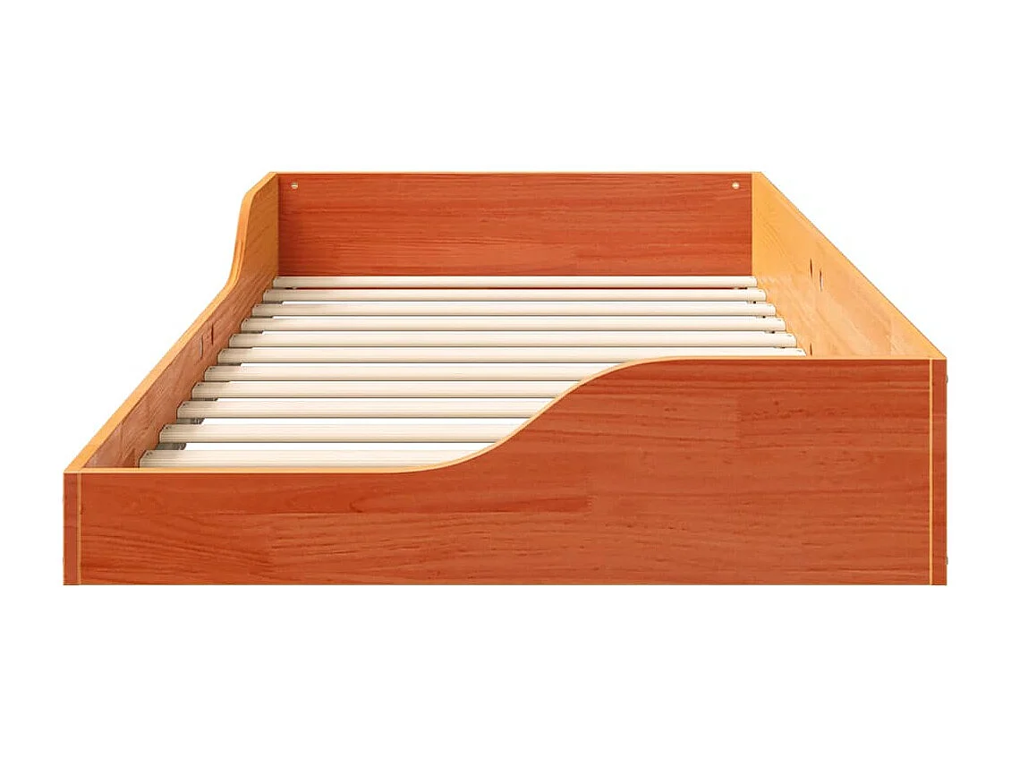 Estrutura de cama de chão Castanho-mel 100 x 200 cm