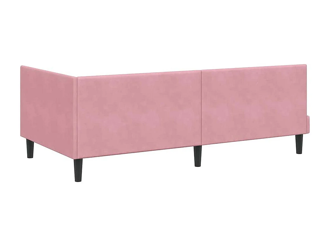 Cadre de lit d'angle avec tête de lit Rose 100 x 200 cm Velours