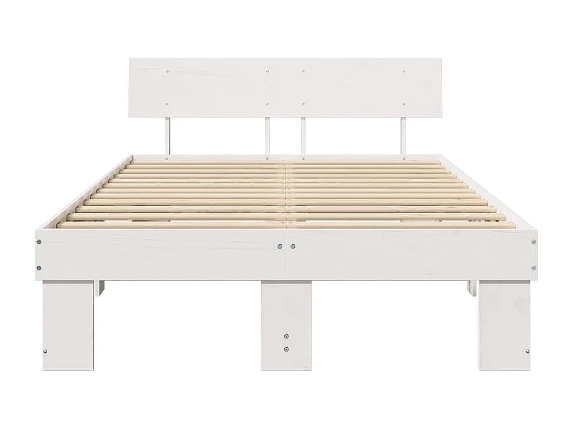 Estrutura da Cama Branco 140 x 190 cm Madeira de pinho maciça