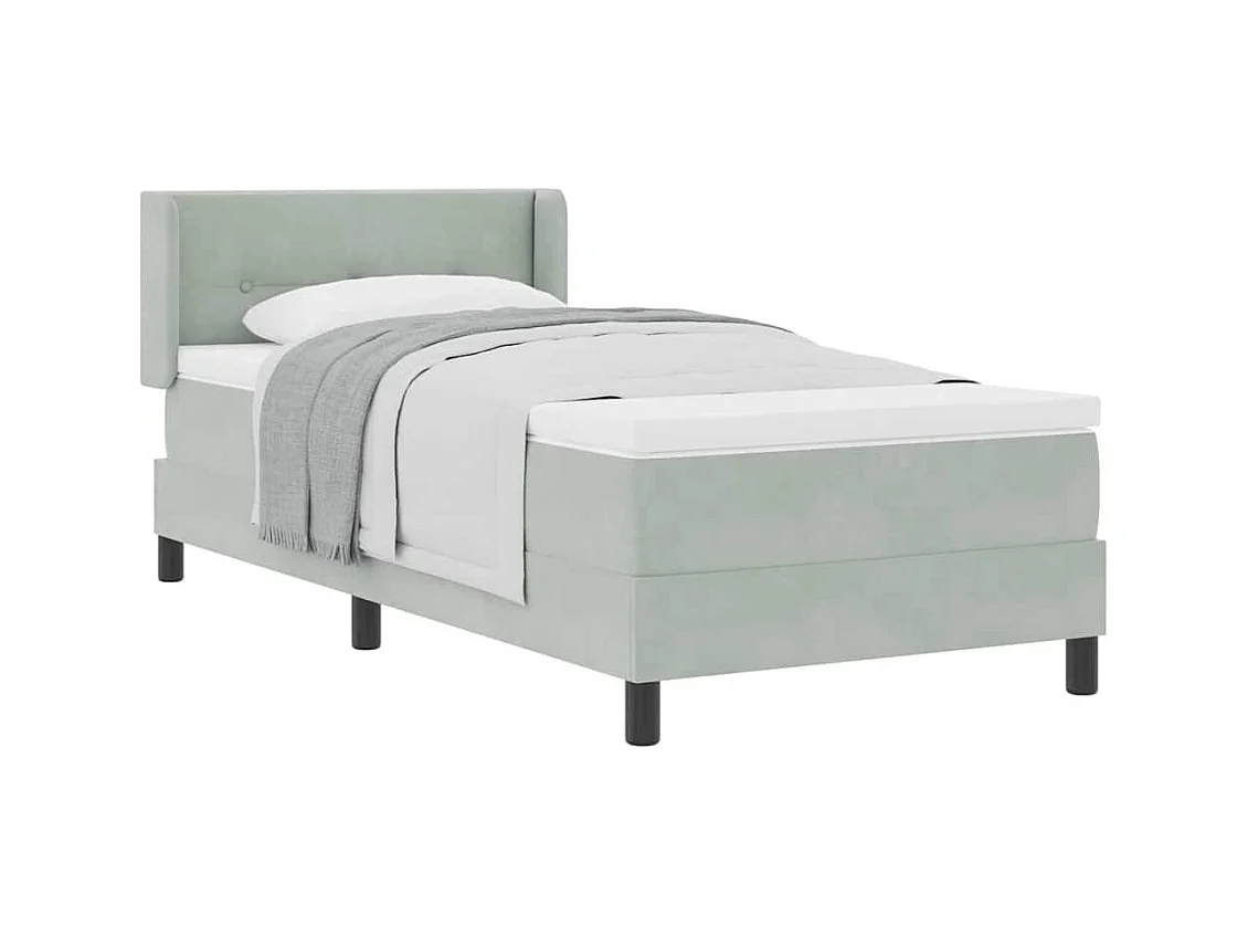 Cama con Somier y Colchón Negra 100x200 cm Terciopelo