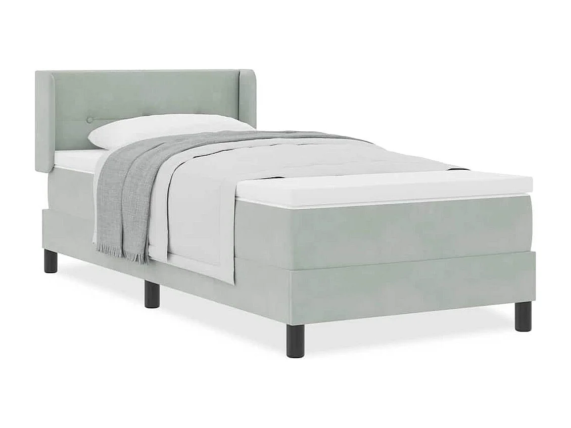 Cadre de lit avec matelas noir 100x200 cm en velours