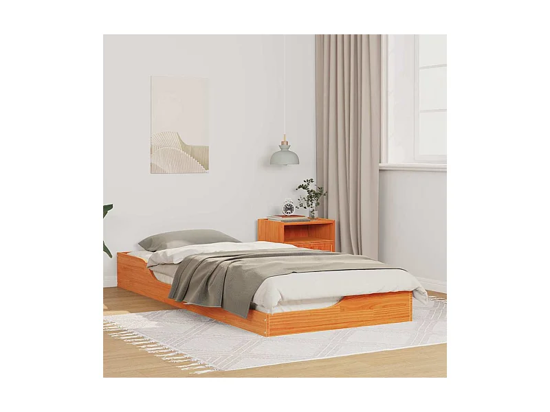 Bedframe Wasbruin 80 x 210 cm Massief grenenhout