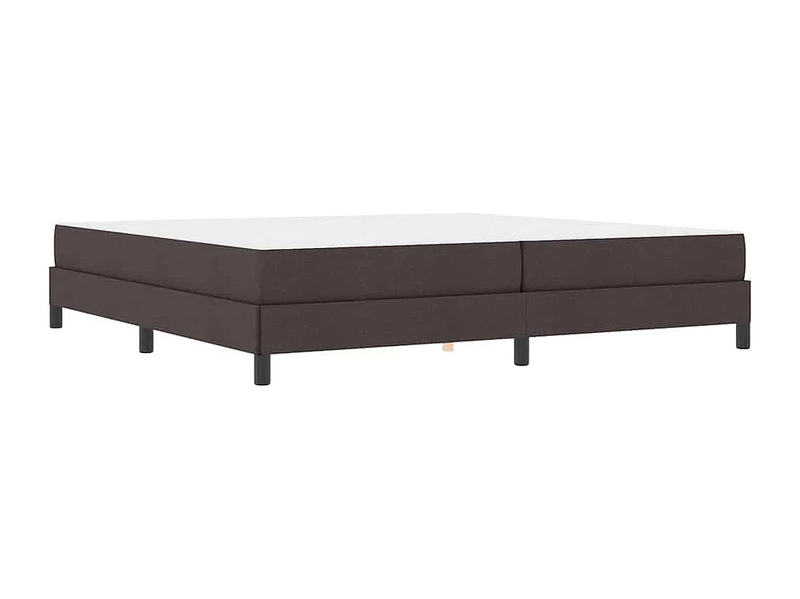 Cadre de lit avec matelas Marron foncé 200 x 200 cm tissu