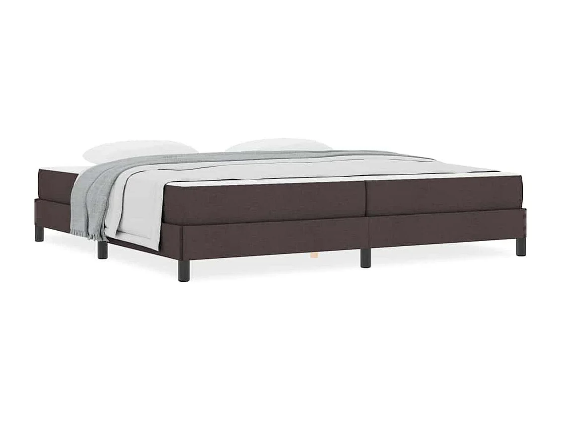 Cadre de lit avec matelas Marron foncé 200 x 200 cm tissu