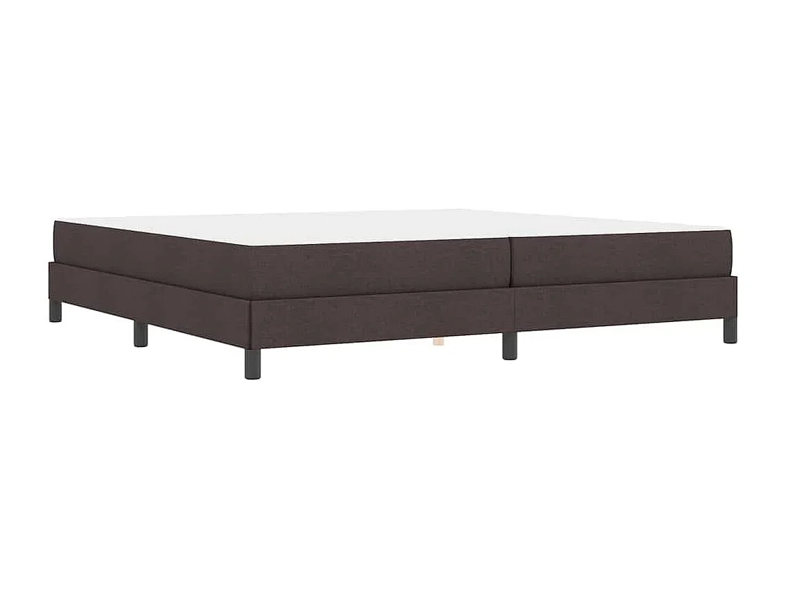 Cadre de lit avec matelas Marron foncé 200 x 200 cm tissu