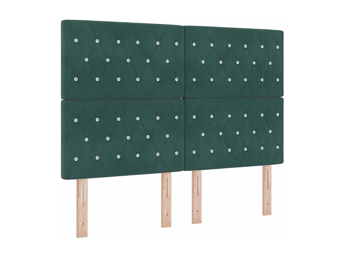 Cadre de lit avec tête de lit Vert foncé 140 x 190 cm Velours