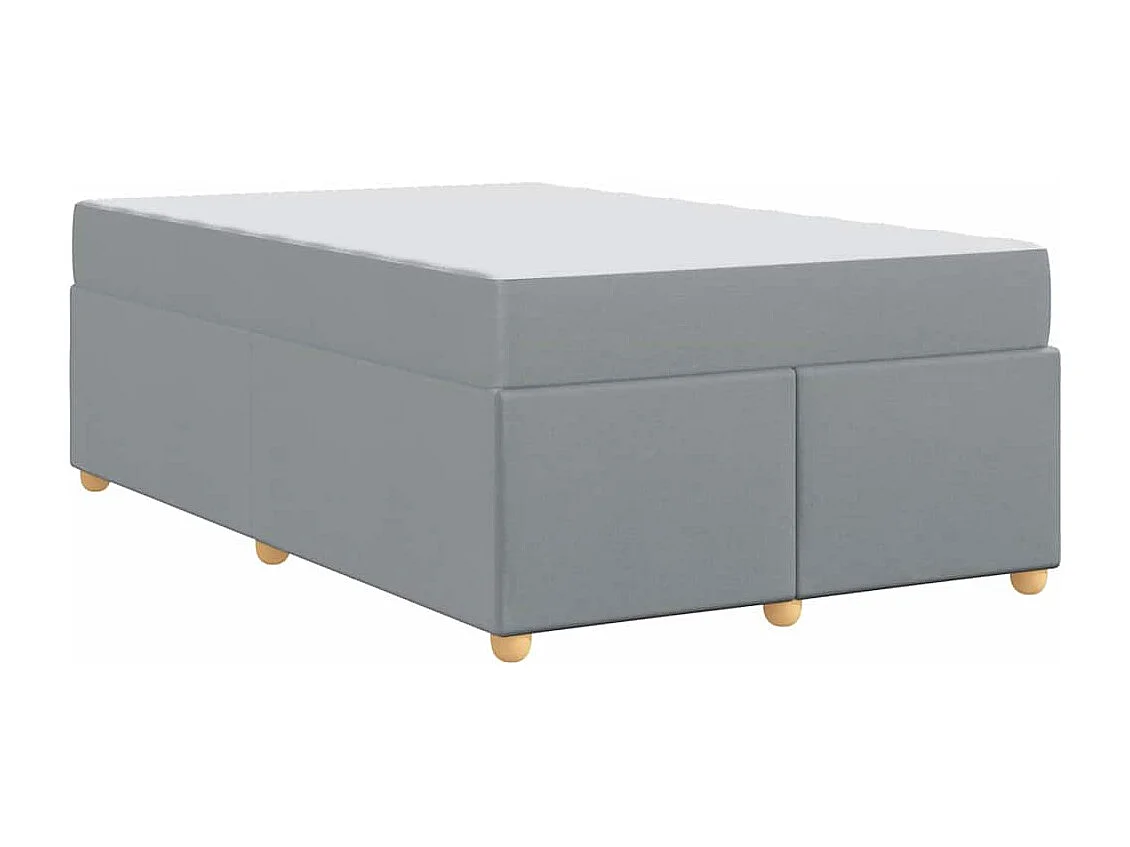 Cadre de lit avec matelas Gris clair 120 x 200 cm tissu