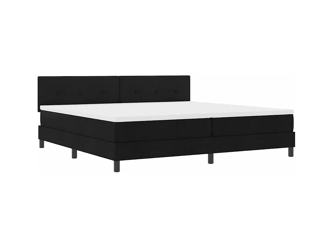 Cadre de lit avec matelas avec matelas Noir 200 x 200 cm tissu