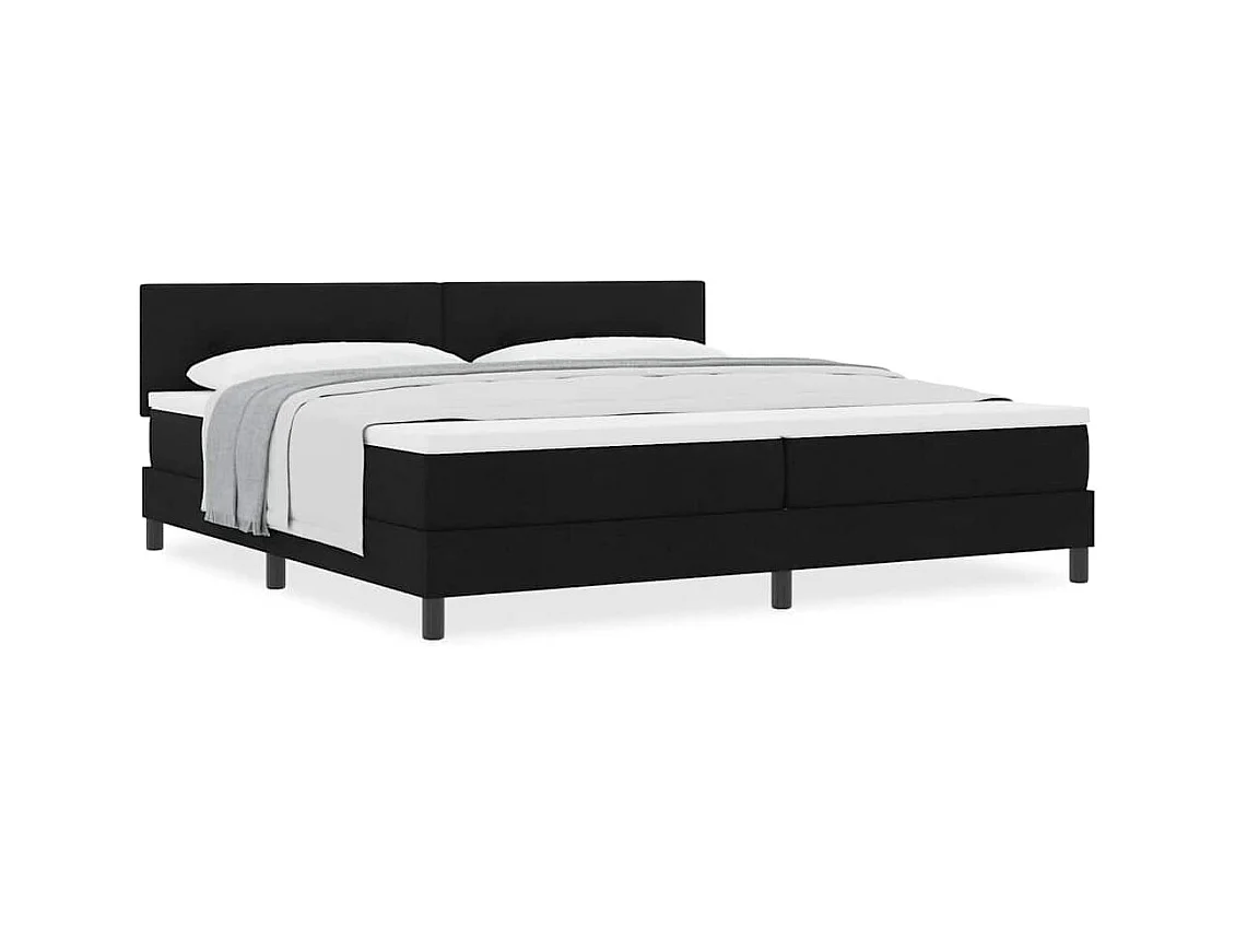 Cadre de lit avec matelas avec matelas Noir 200 x 200 cm tissu