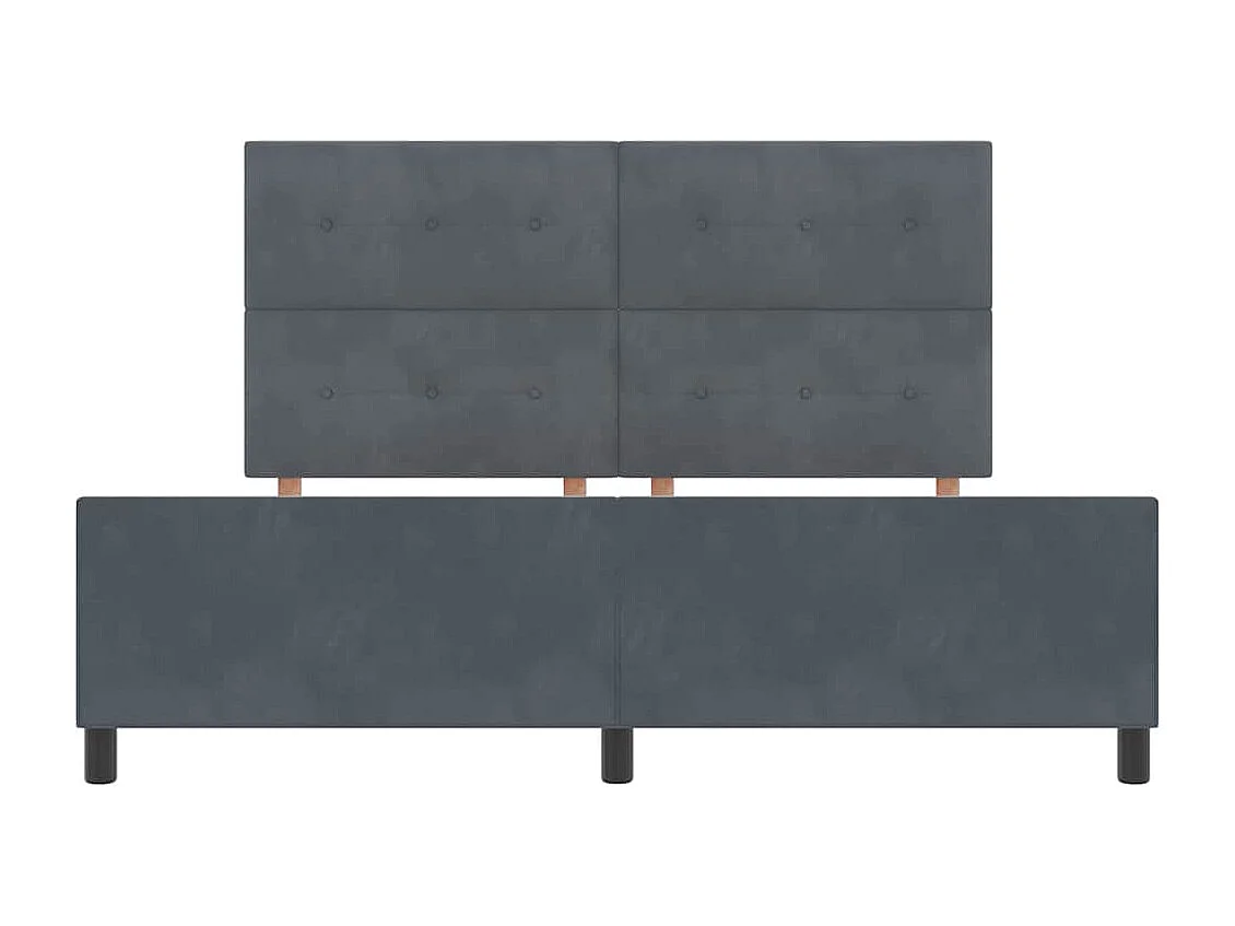 Cadre de lit avec tête de lit Gris foncé 180 x 200 cm Velours