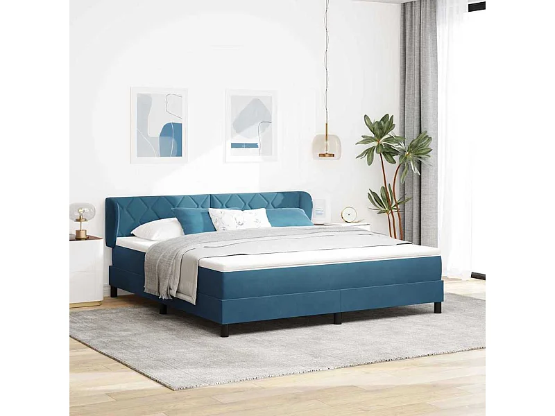 Cama Box Spring com Colchão Cinza Escuro 80x200 cm em Veludo