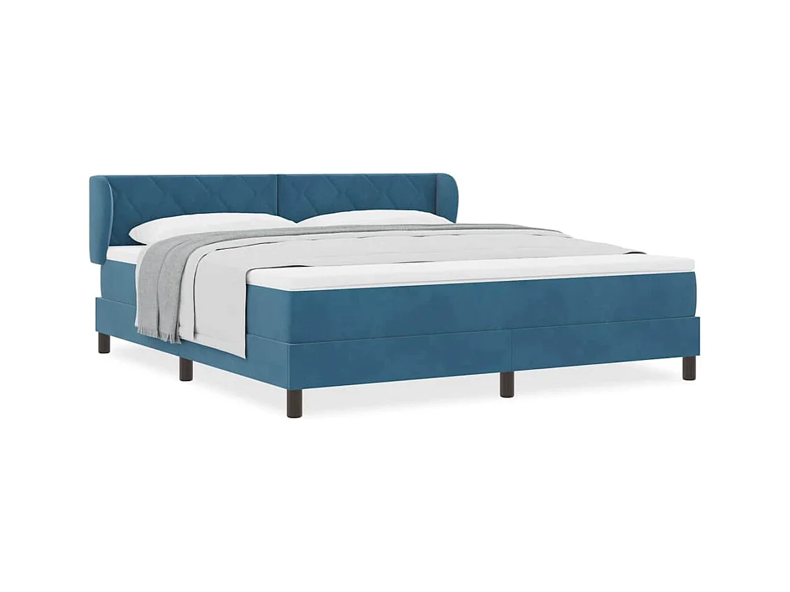 Cadre de lit avec matelas gris foncé 80x200 cm en velours