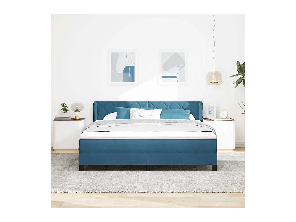 Cadre de lit avec matelas gris foncé 80x200 cm en velours