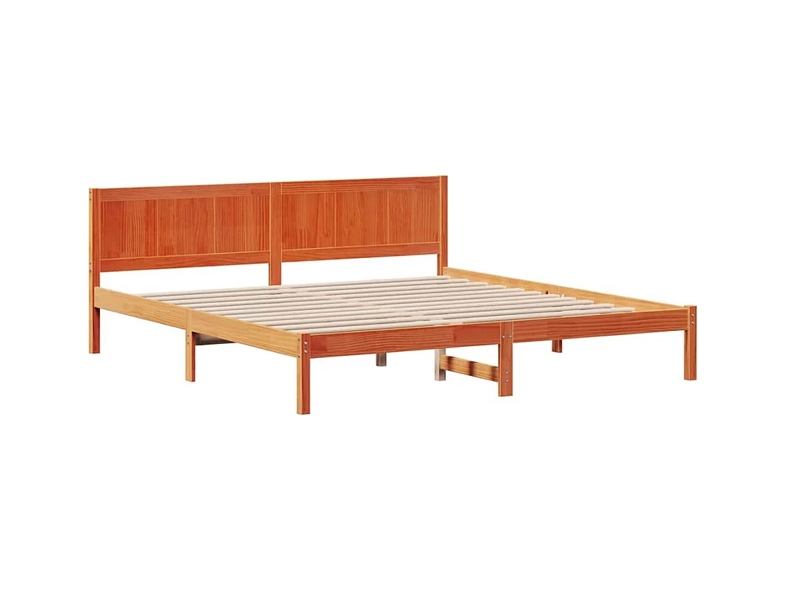 Cadre de lit Marron 200 x 200 cm Bois de pin massif