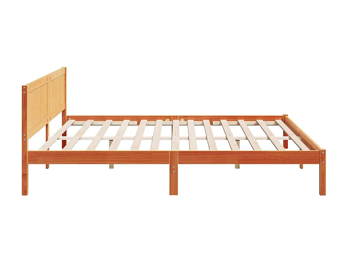 Cadre de lit Marron 200 x 200 cm Bois de pin massif
