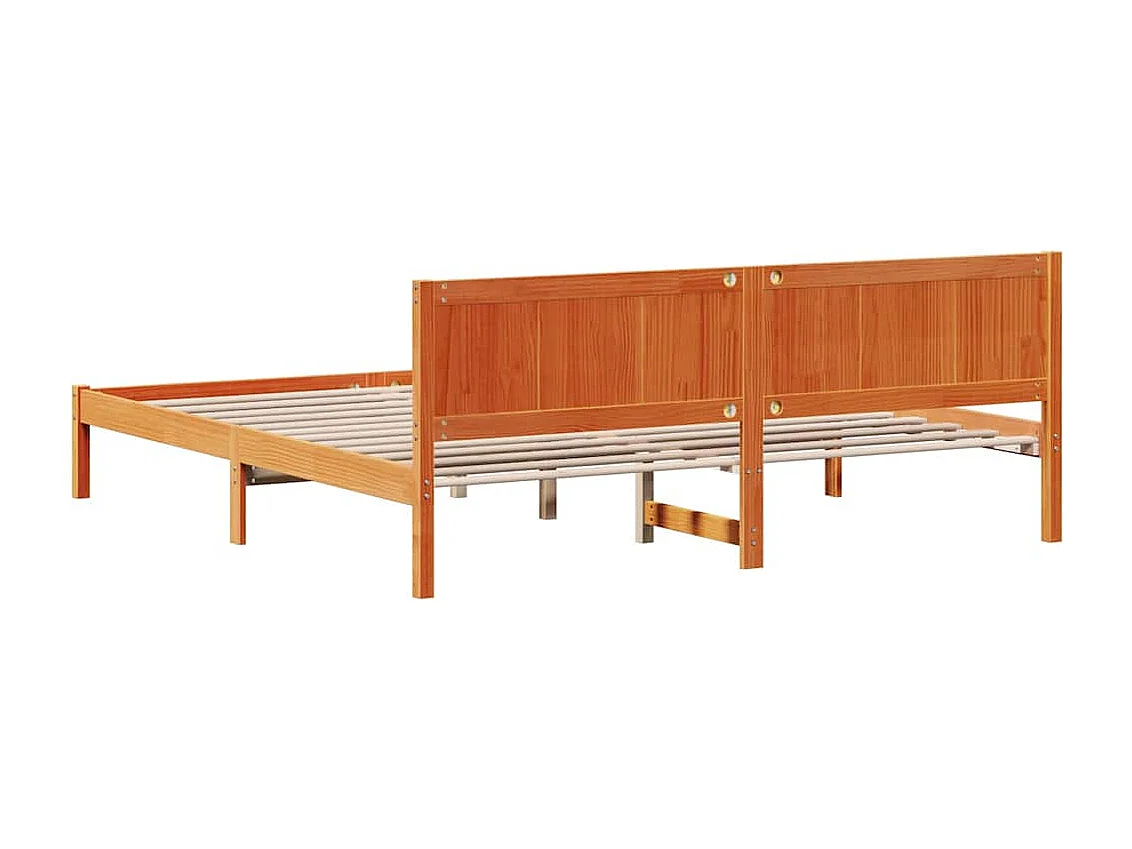 Cadre de lit Marron 200 x 200 cm Bois de pin massif