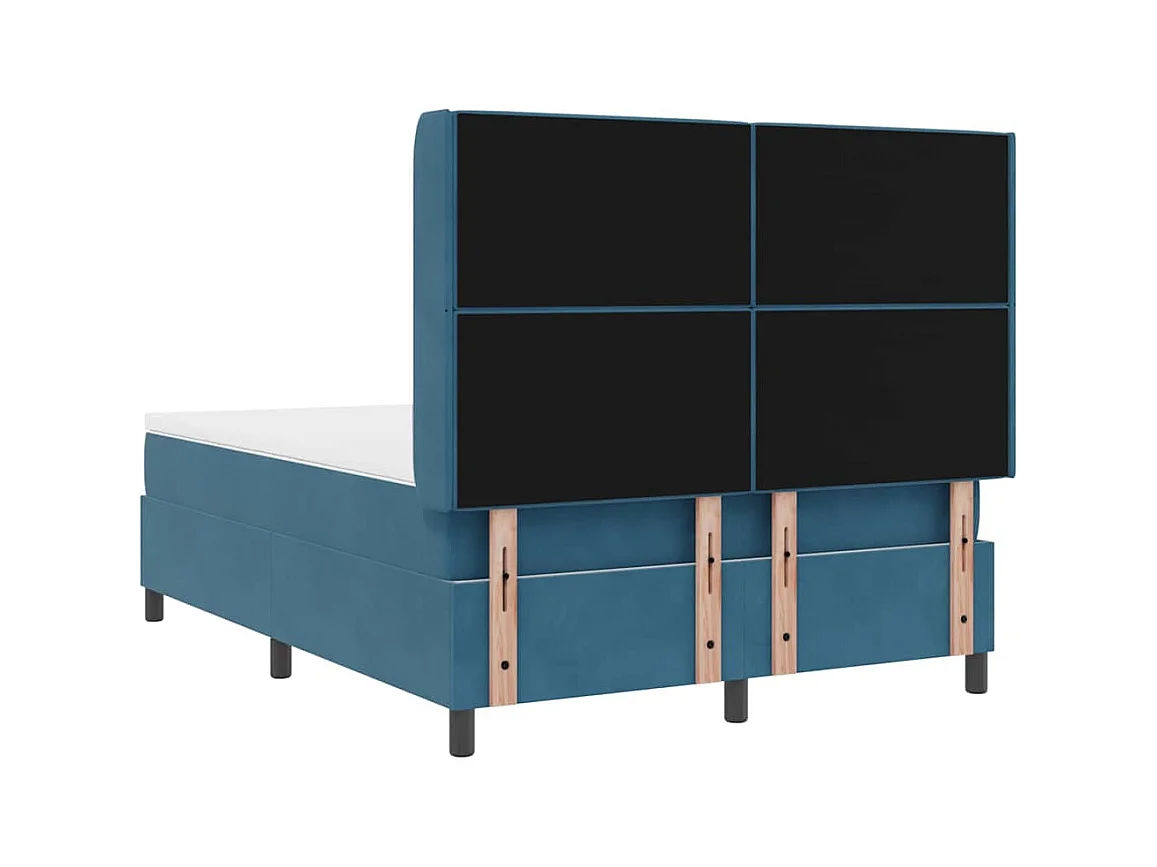 Cadre de lit avec tête de lit Bleu 140 x 200 cm Velours