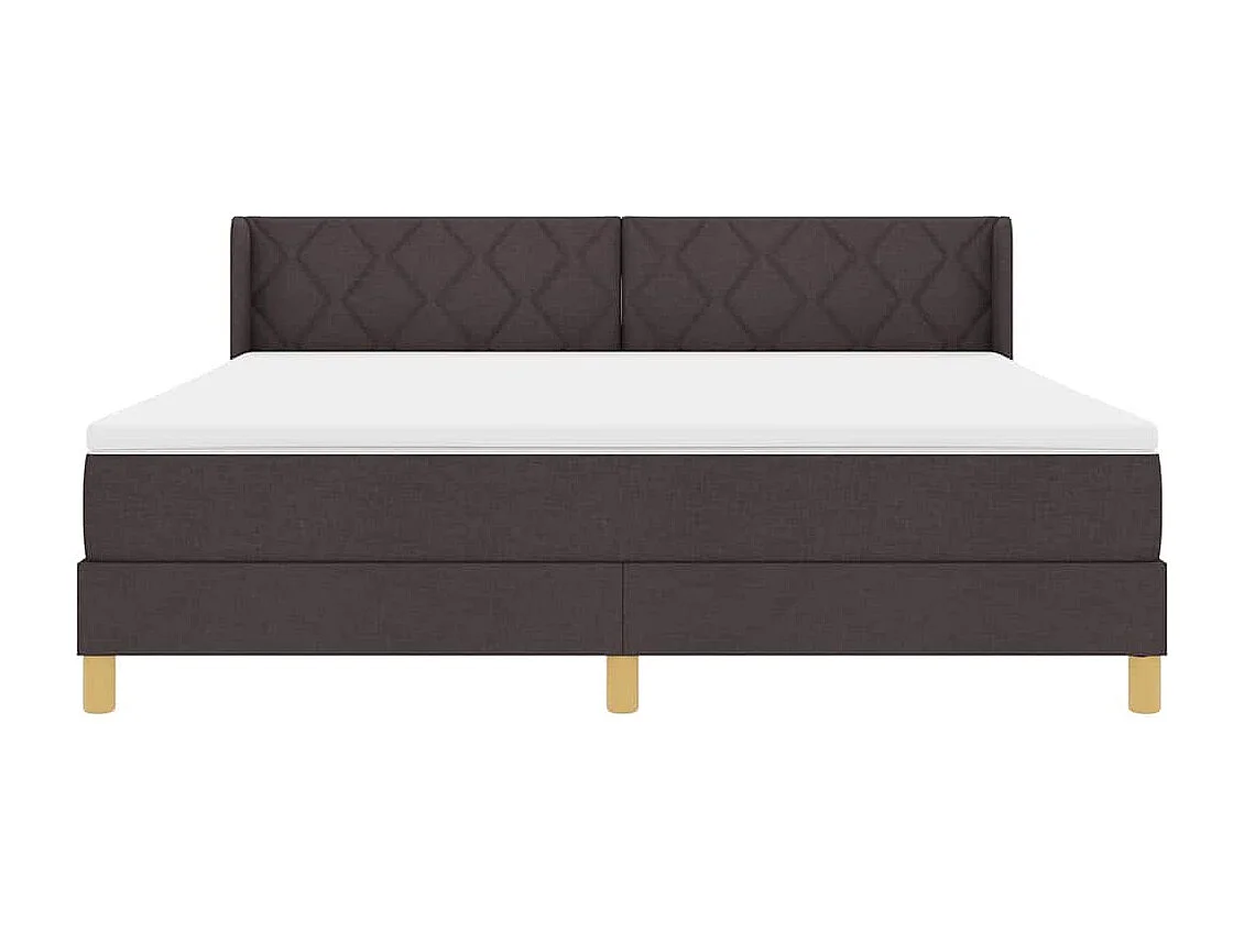 Cadre de lit Marron foncé et Blanc 180 x 200 cm Polyester