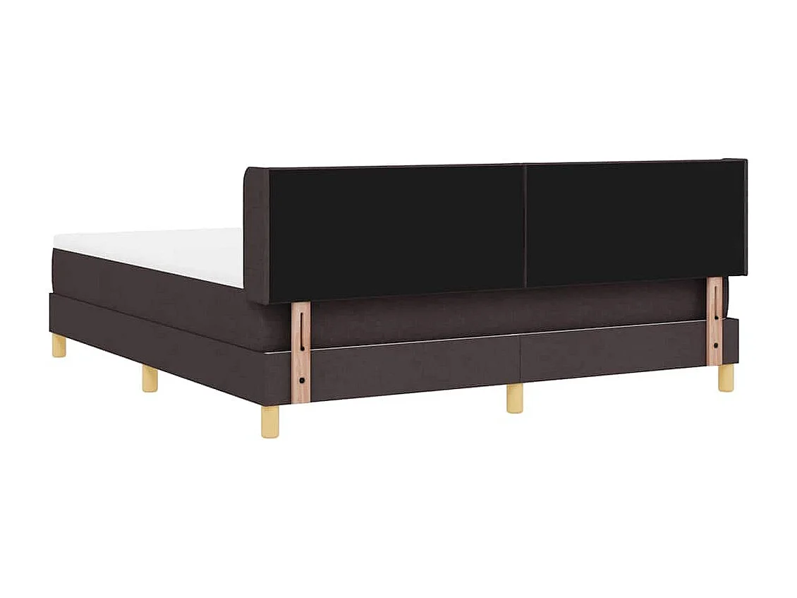 Cadre de lit Marron foncé et Blanc 180 x 200 cm Polyester