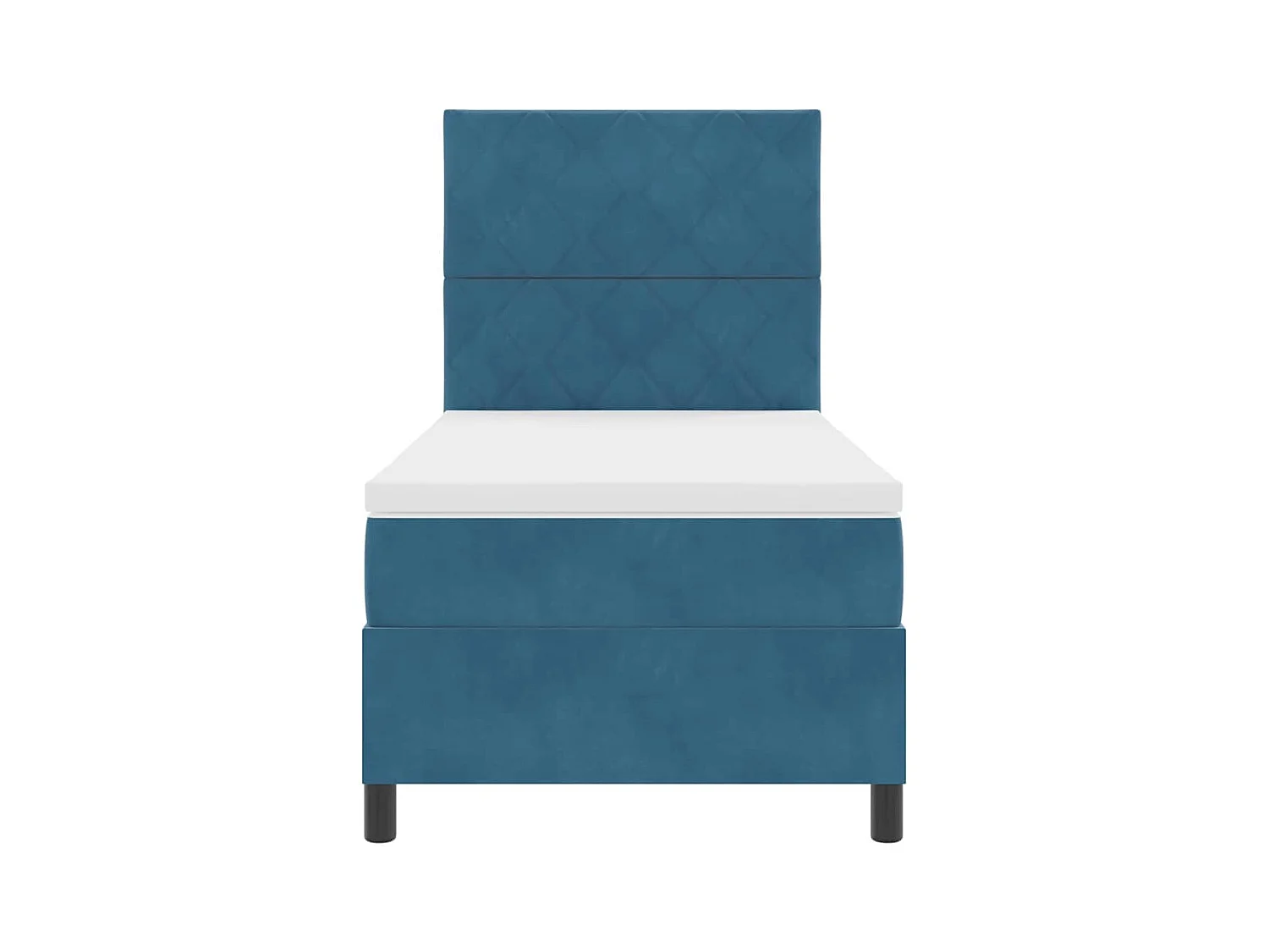 Cadre de lit avec matelas Bleu foncé 90 x 200 cm Velours