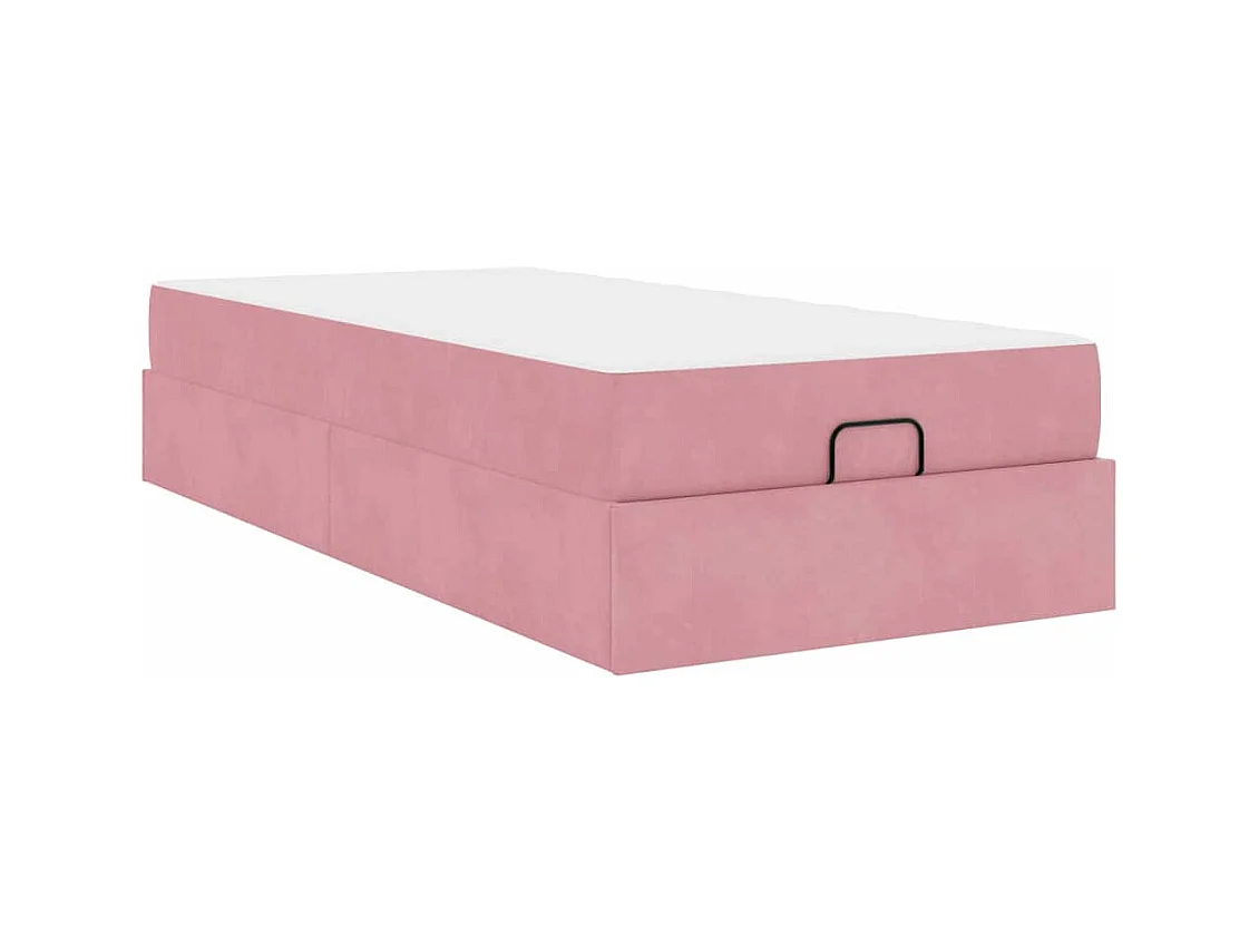 Cadre de lit avec matelas Rose 100 x 200 cm Velours