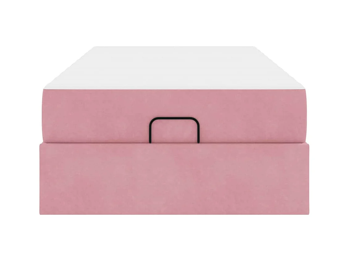 Cadre de lit avec matelas Rose 100 x 200 cm Velours